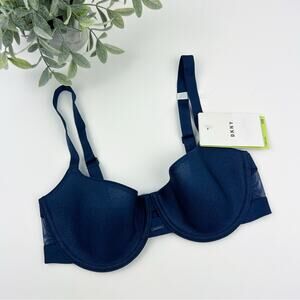 DKNY Mesh-Panel Cutout Bra DK4940 Blue Size 32B